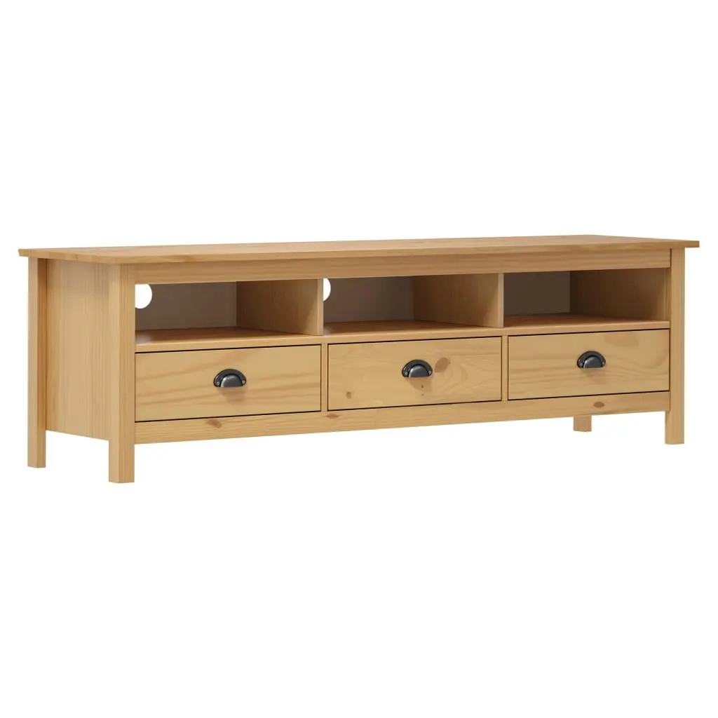 vidaXL TV-benk Hill honningbrun 158x40x47 cm heltre furu