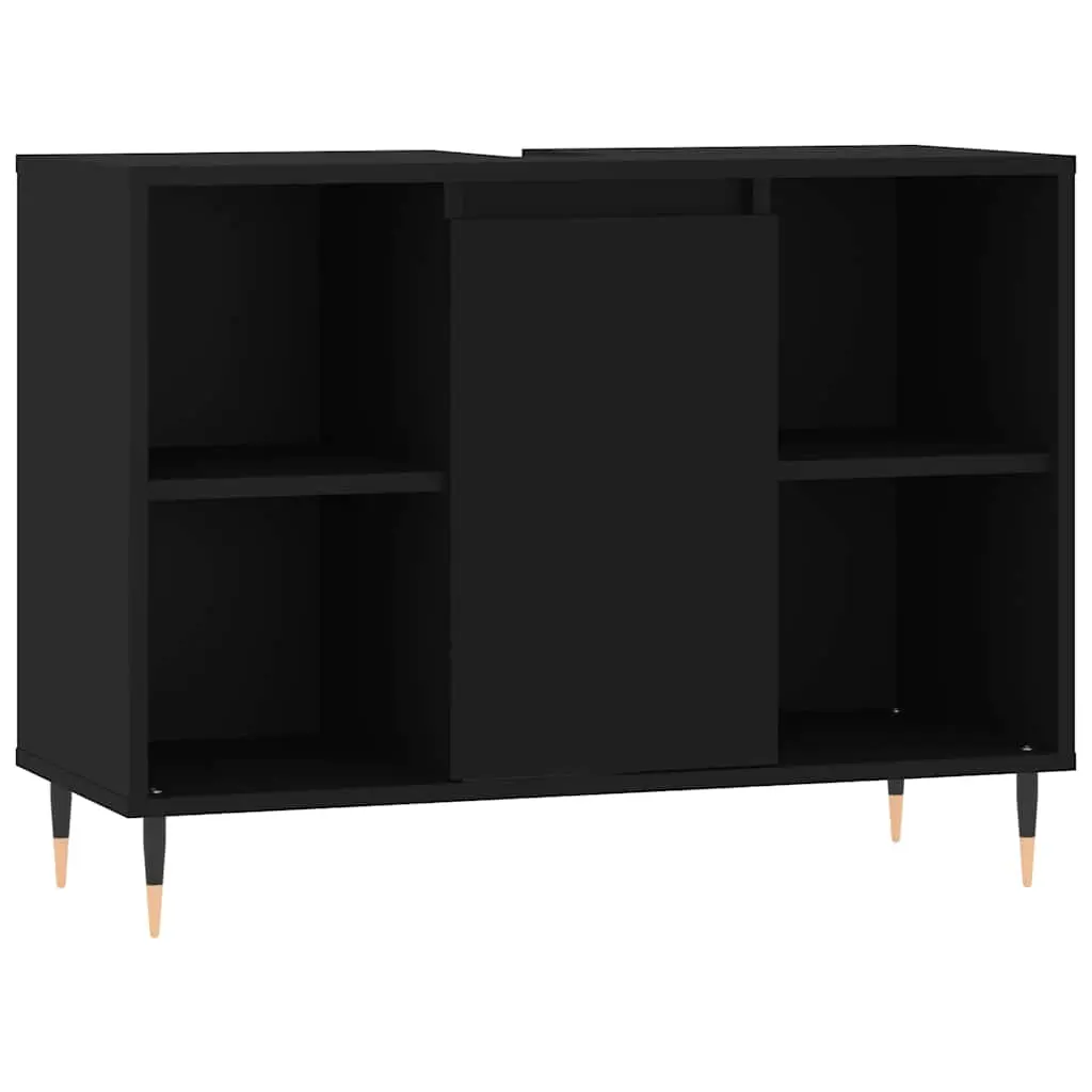 vidaXL Baderomsskap svart 80x33x60 cm konstruert tre