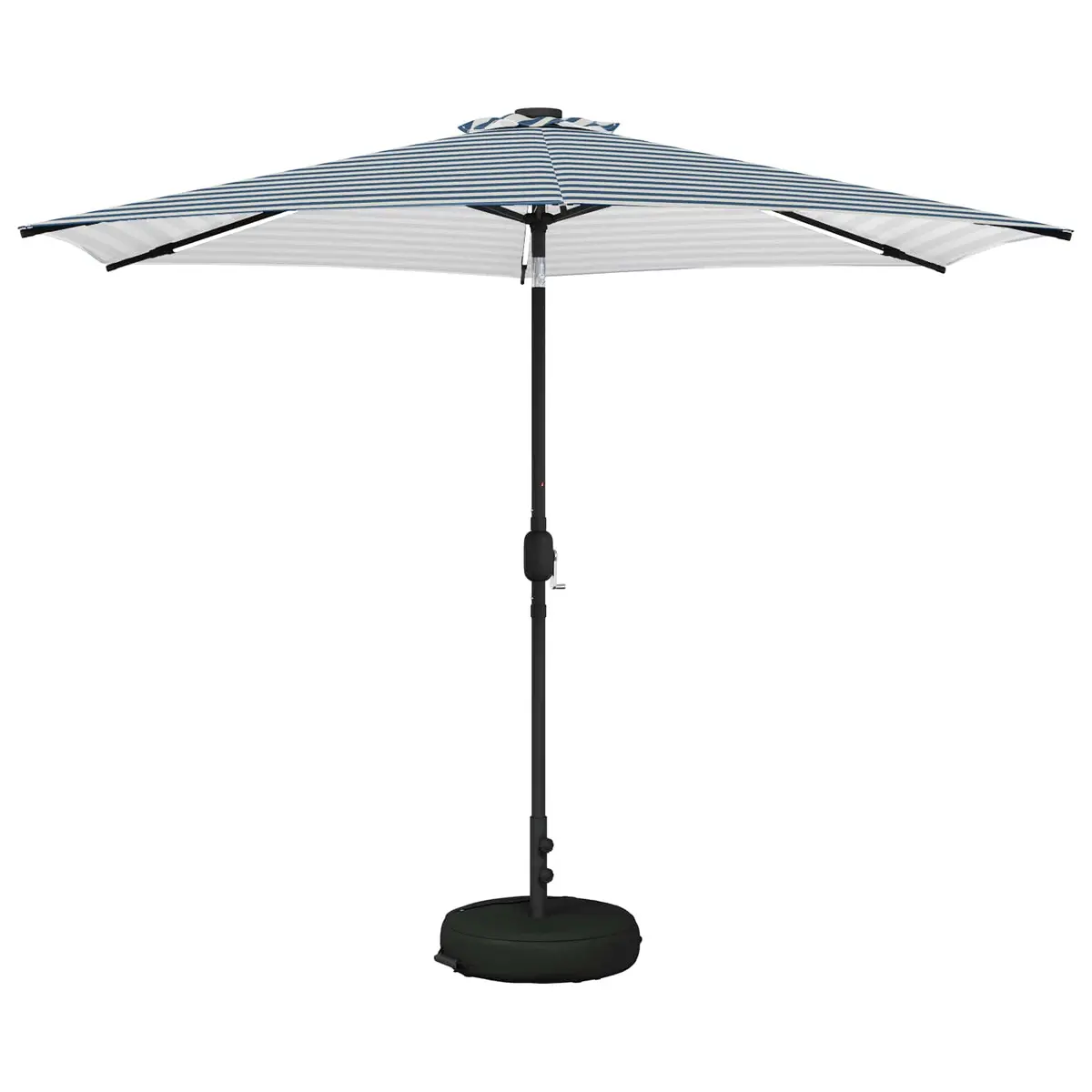 vidaXL Hageparasol med LED-lamper og fot 300 x 300 cm Polyester
