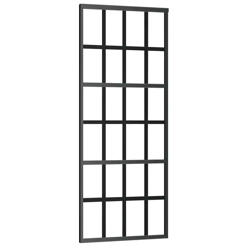 vidaXL Skyvedør ESG-glass og aluminium 76x205 cm svart