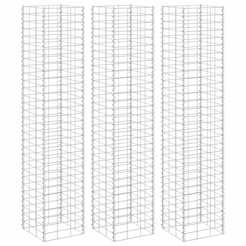vidaXL Gabion høybed 3 stk 30x30x150 cm jern