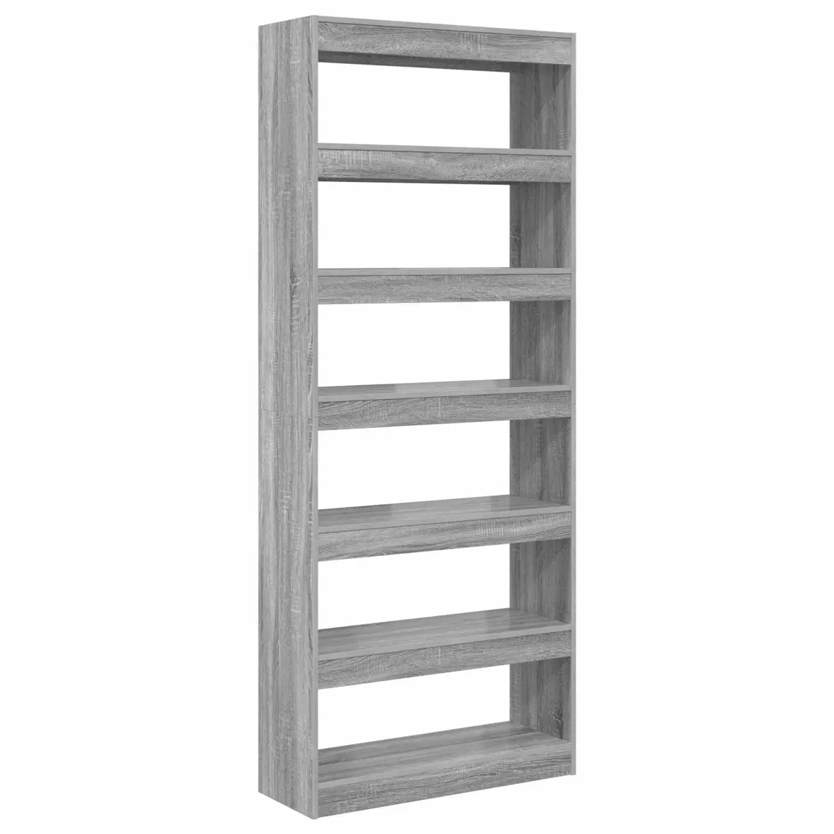 vidaXL Bokskap 6 nivåer 80 x 30 x 198 cm Konstruert tre Grå Sonoma