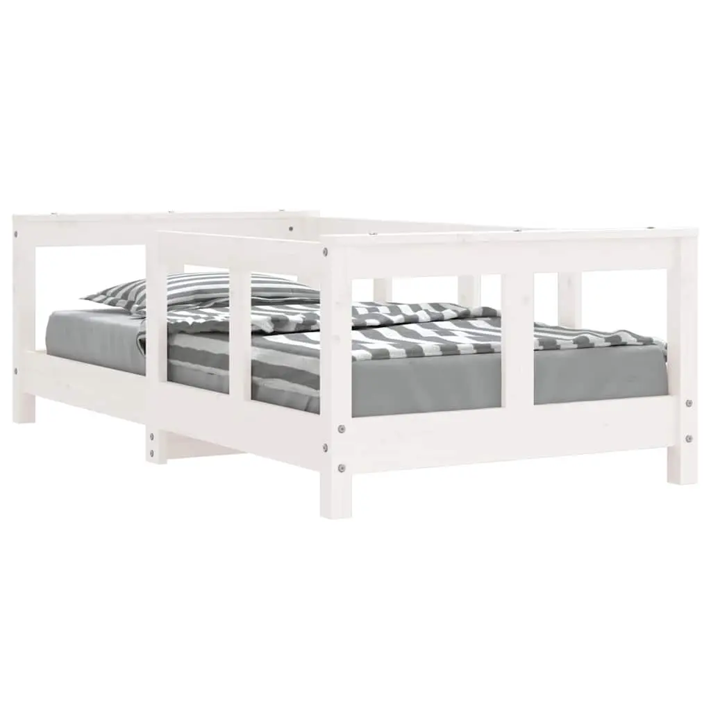 vidaXL Barnesengeramme hvit 70x140 cm heltre furu