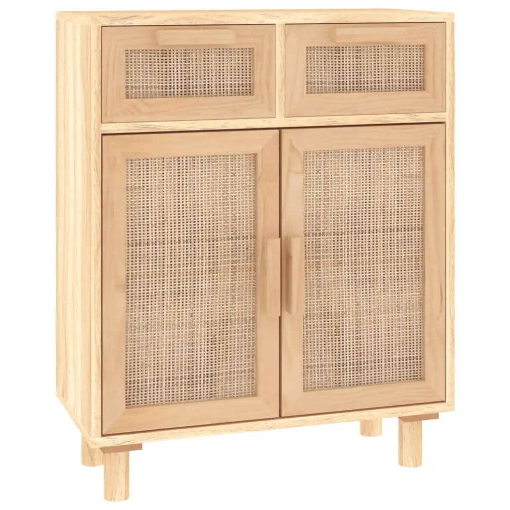 vidaXL Skjenk brun 60x30x75 cm heltre furu og naturrotting