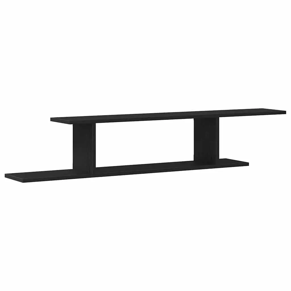 vidaXL Veggmontert TV-hylle Veggmontert Svart Eik 125 x 18 x 23 cm