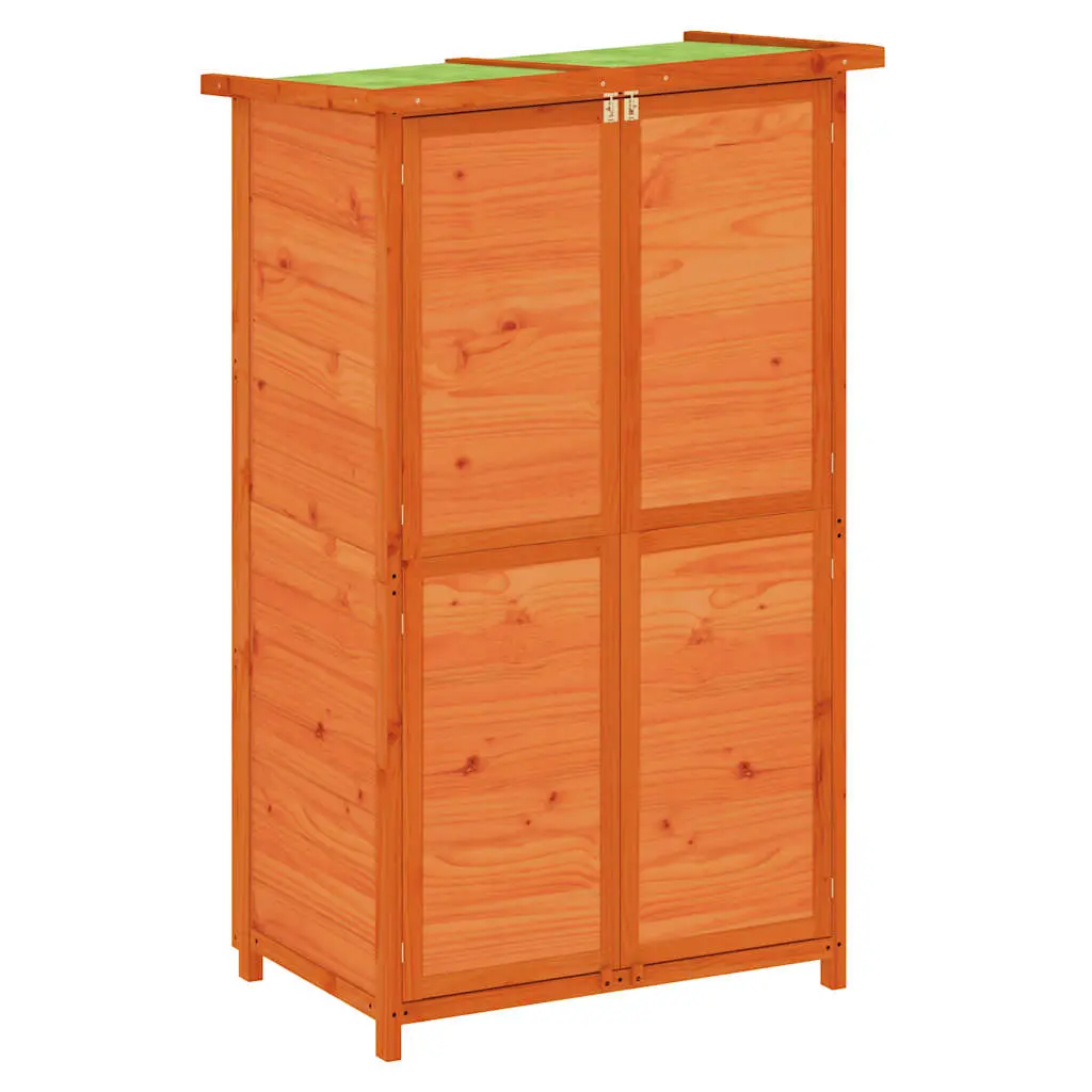 vidaXL Hageredskapsbod brun 83x57x140 cm heltre furu