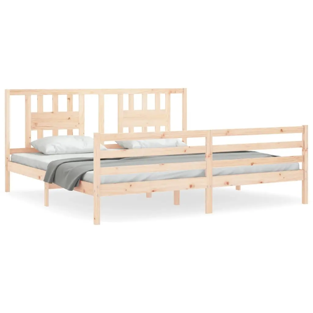 vidaXL Sengeramme med hodegavl 200x200 cm heltre