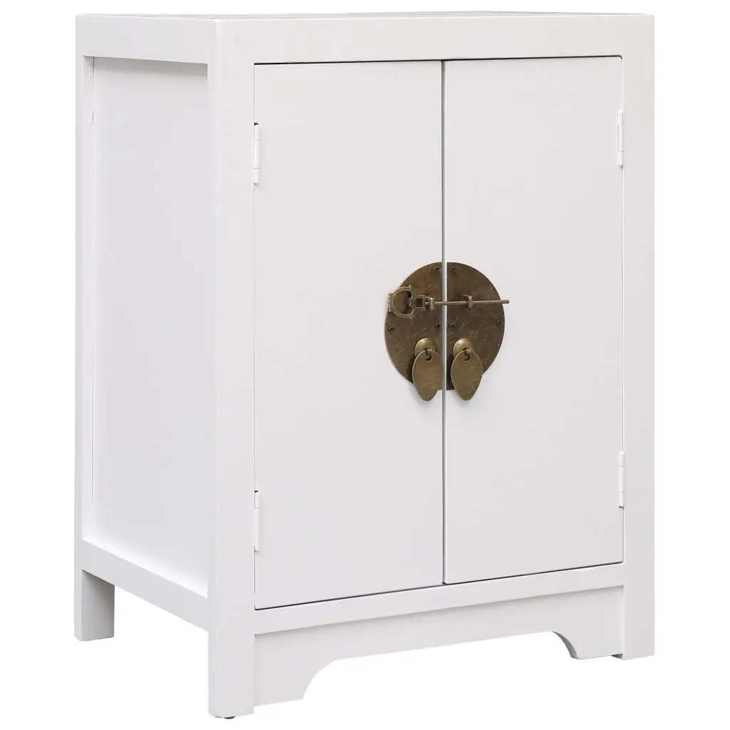 vidaXL Nattbord hvit 38x28x52 cm keisertre