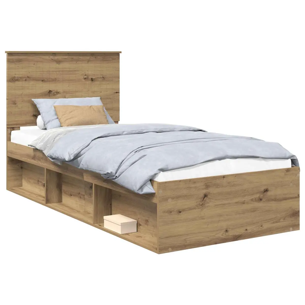 vidaXL Sengestamme Kunstnerisk Eik 90 x 190 cm Massiv furu