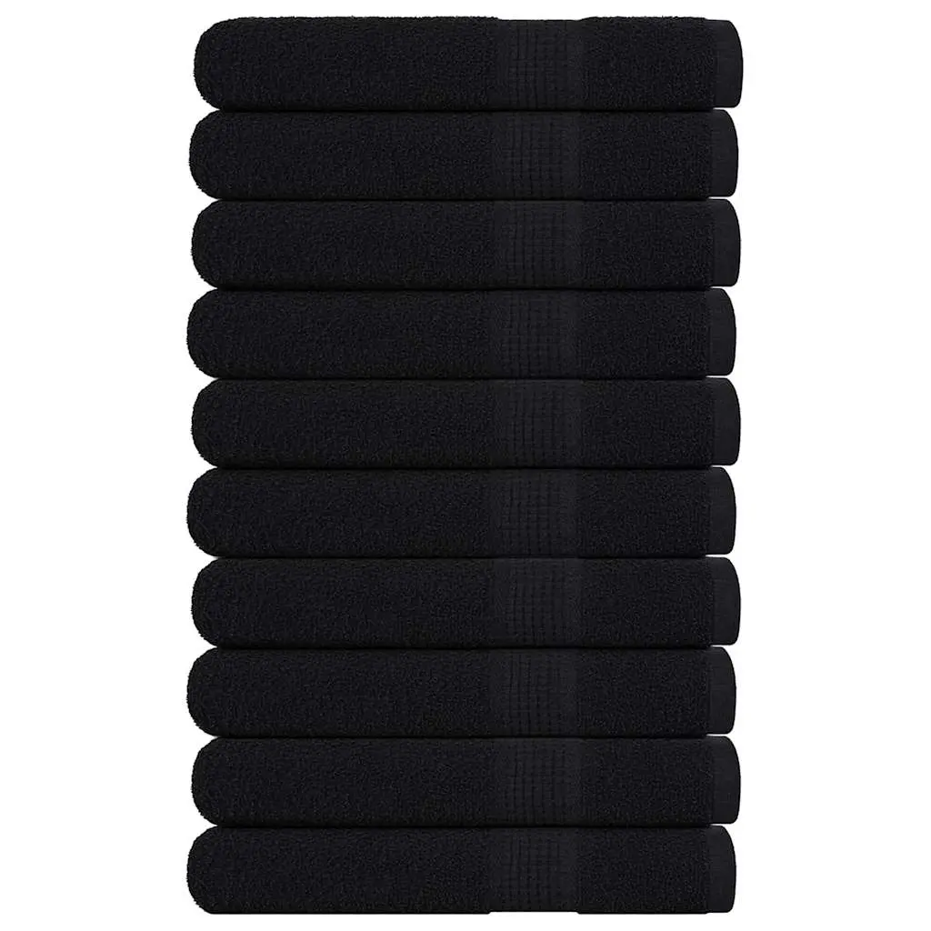 vidaXL Badstuhåndklær FROGN 10 stk svart 80x200 cm 360 gsm