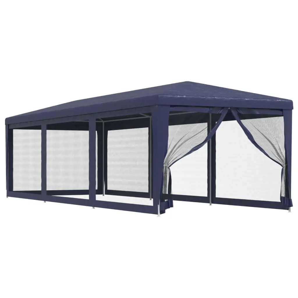 vidaXL Festtelt med 8 sidevegger av netting blå 3x9 m HDPE