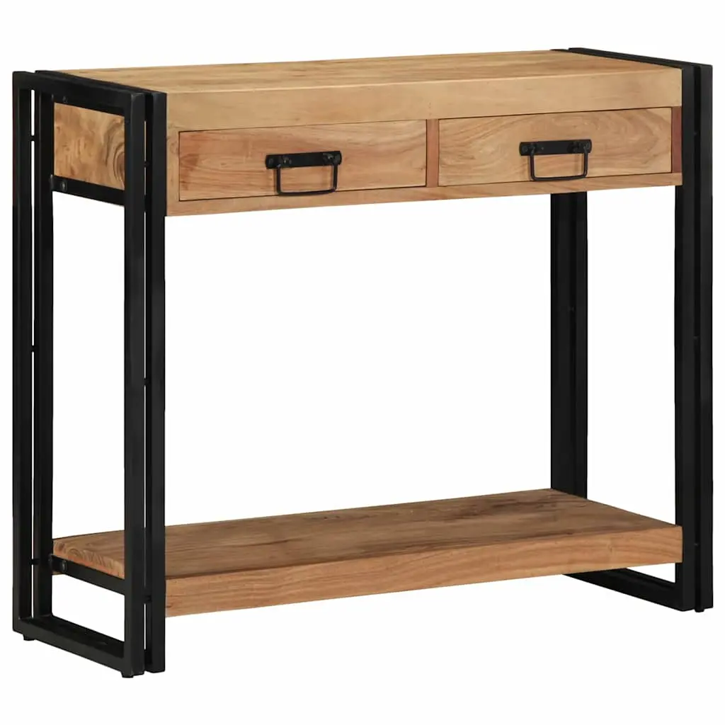 vidaXL Konsollbord med skuff Brun 90 x 33 x 75 cm Solid akasietre
