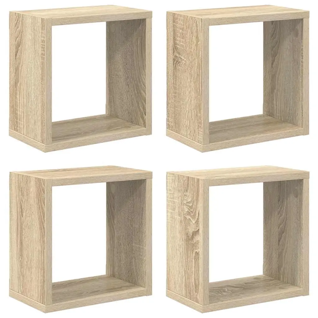 vidaXL Vegghyller kubeformet 4 stk sonoma eik 26x15x26 cm