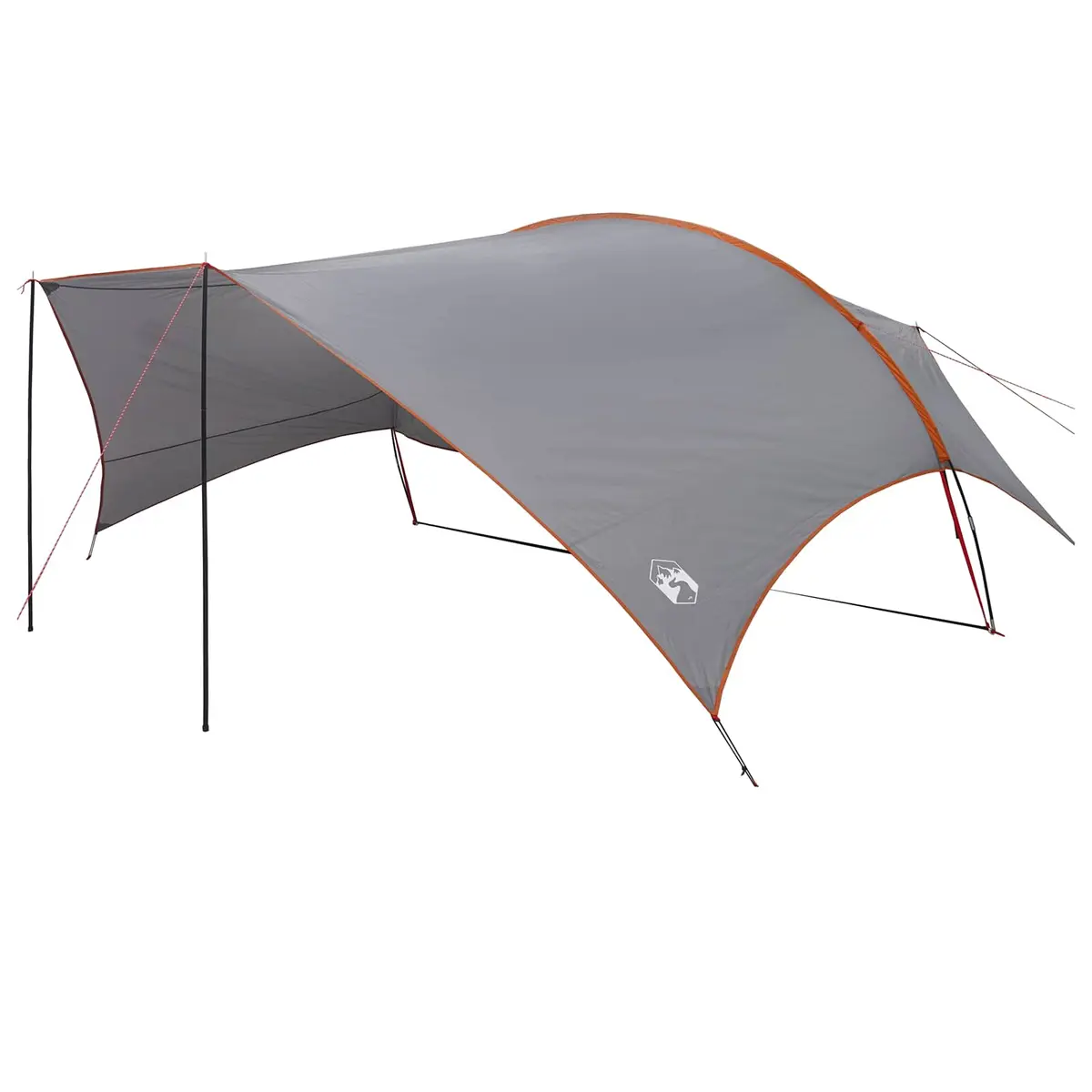 vidaXL Camping tarp vanntett Grå og Oransje 695 x 580 x 200 cm