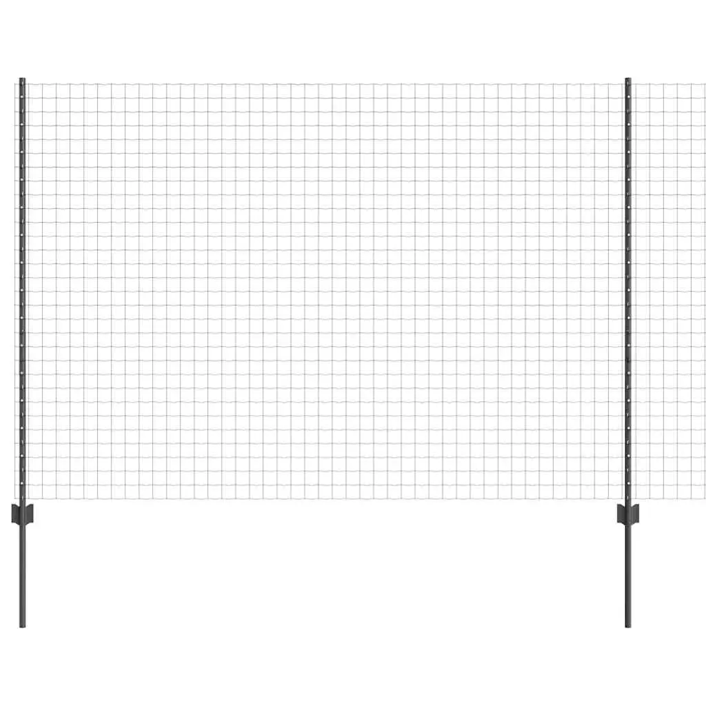 vidaXL Euro gjerdet med stolpe 10 x 1,6 m PVC-belagt stål Grå Mesh