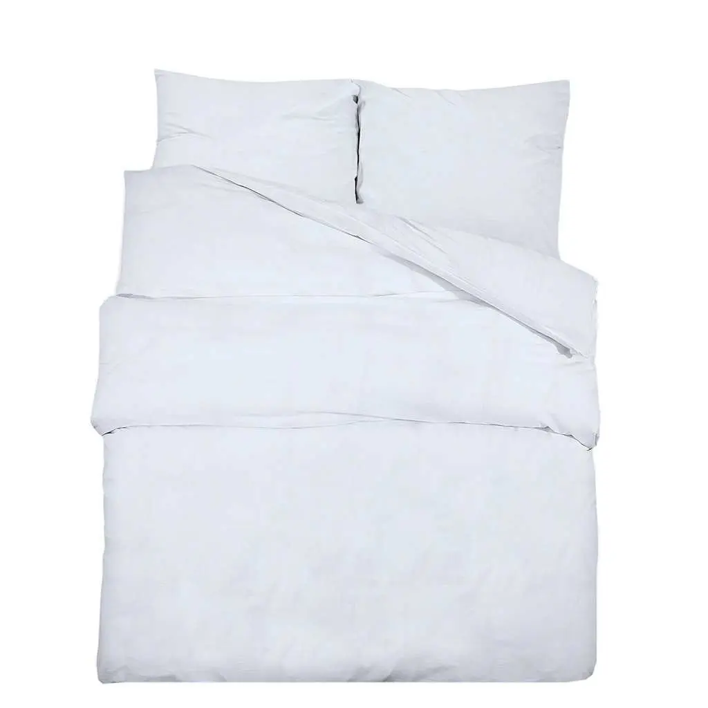 vidaXL Sengesett hvit 200x200 cm lett mikrofiber