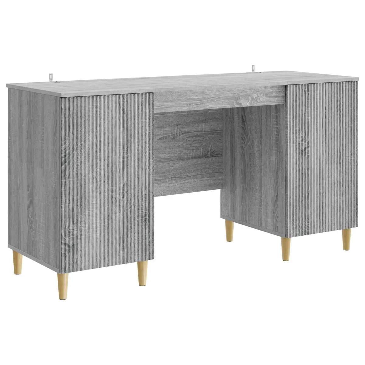 vidaXL Skrivebord med dør Grå sonoma 142,5 x 50 x 75 cm Konstruert tre