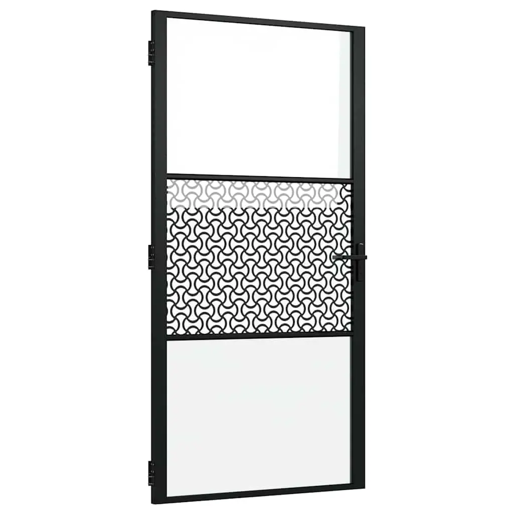 vidaXL Glassdør 102,5 x 3,5 x 201,5 cm Aluminium Svart