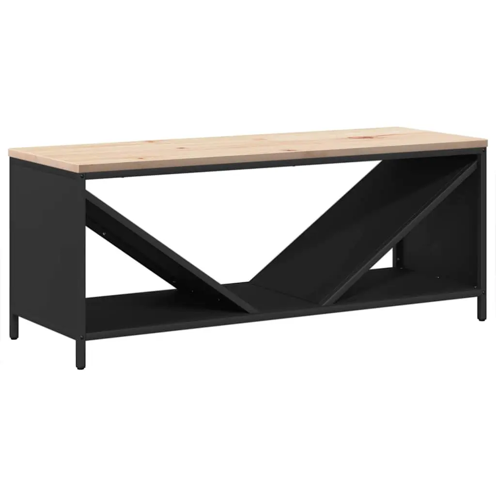 vidaXL Vedstativ med tretopp svart 100,5x35,5x40 cm