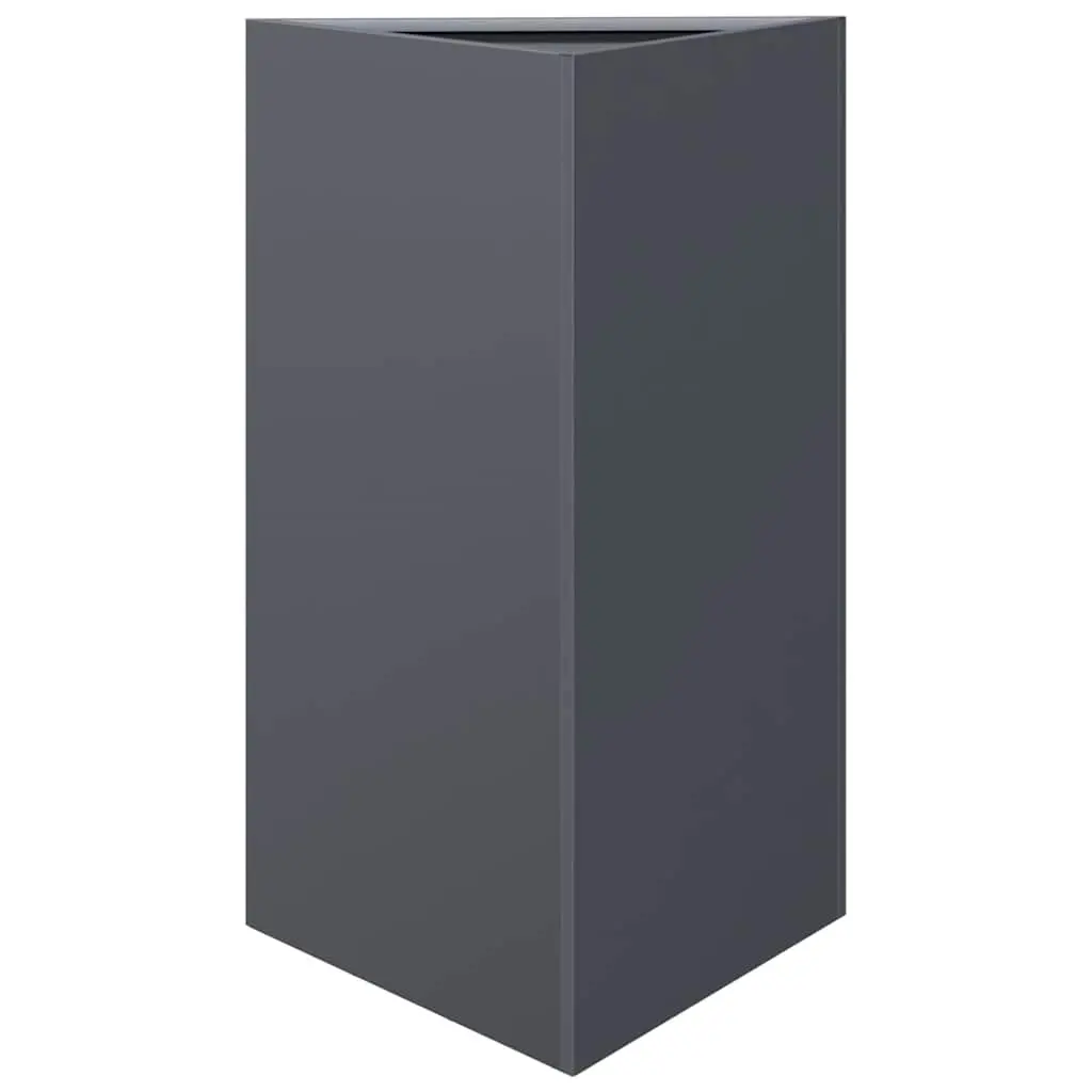 vidaXL Plantekasse antrasitt trekantet 50x43x75 cm stål