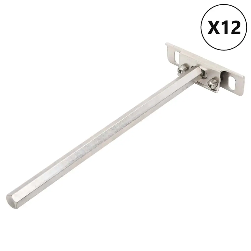vidaXL Flytende hyllebraketter 12stk usynlig Ø12x200 mm karbonstål