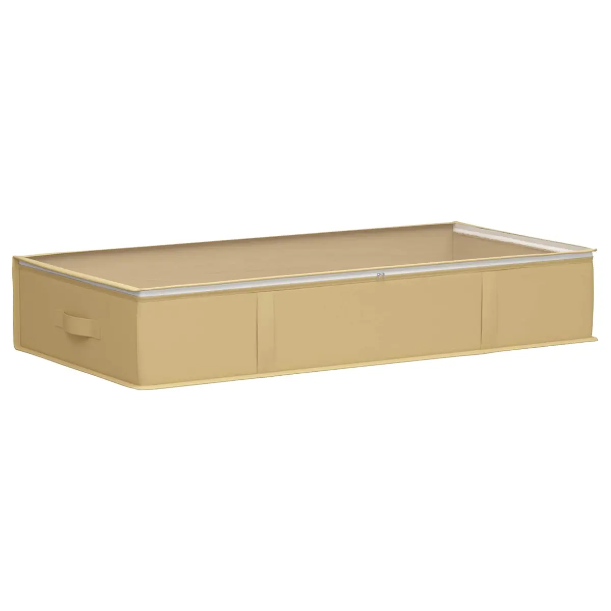 vidaXL Lagerboks med gjennomsiktig toppvindu Krem 100 x 50 x 18 cm