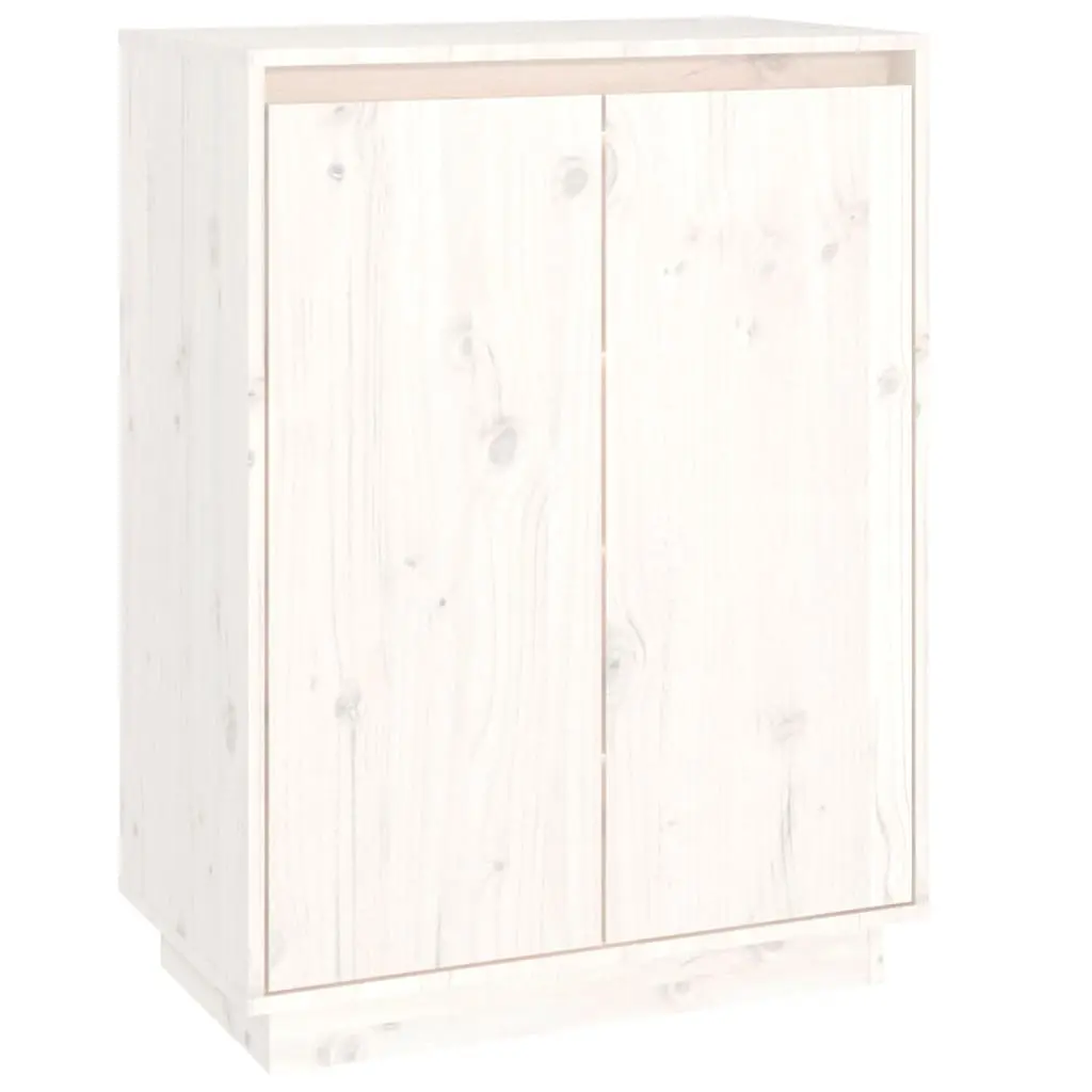 vidaXL Skoskap hvit 60x35x80 cm heltre furu