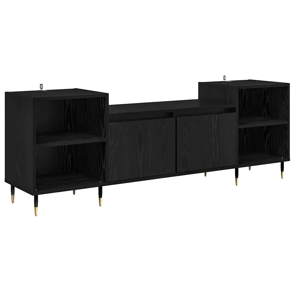 vidaXL TV-skap 160 x 35 x 55 cm Svart Eik Konstruert tre