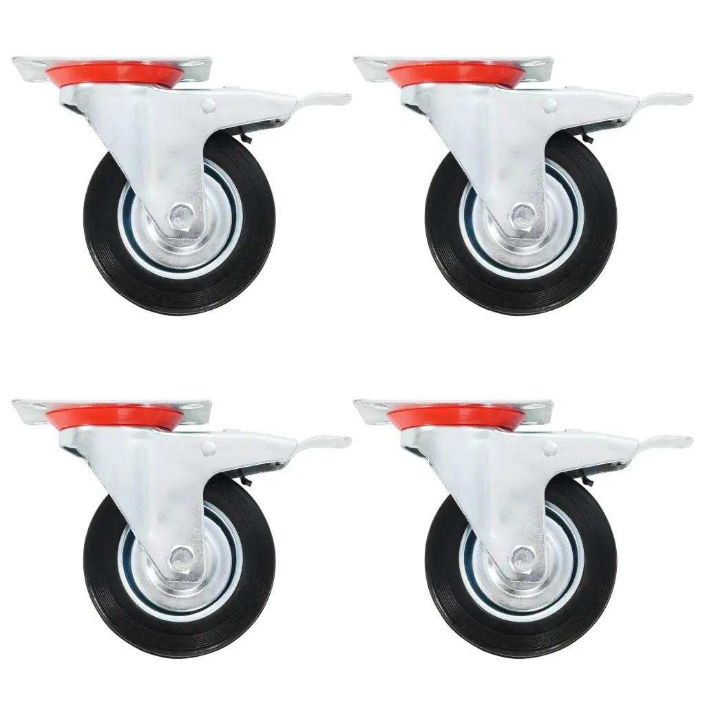 vidaXL Svinghjul med doble bremser 4 stk 100 mm