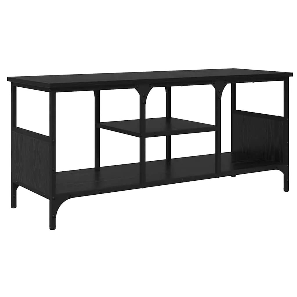 vidaXL TV-skap Svart Eik 100 x 35 x 45 cm Ingeniørtre og jern