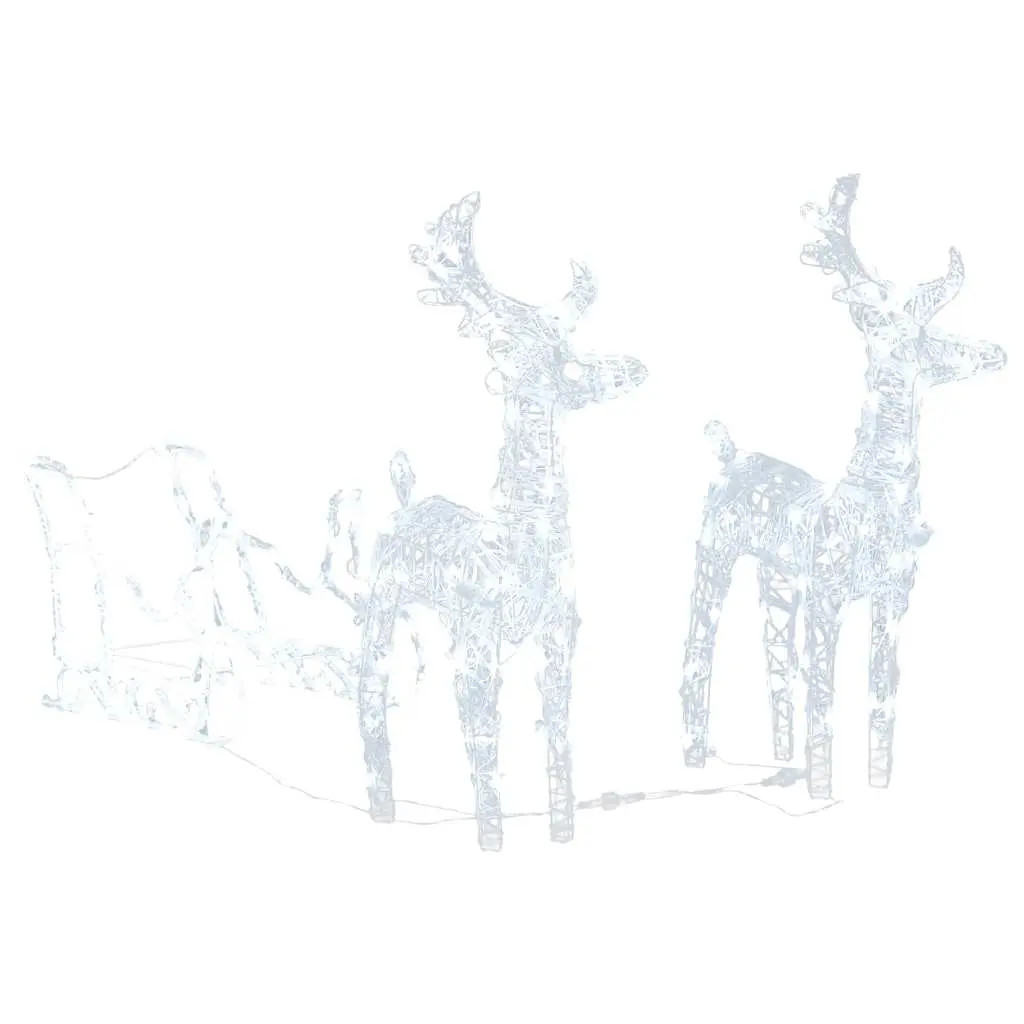 vidaXL Reinsdyr og slede julepynt 160 LED 130 cm akryl