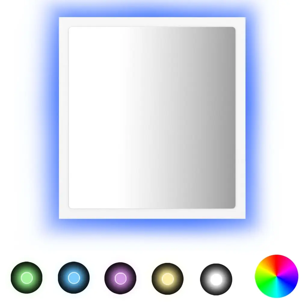 vidaXL Baderomsspeil LED hvit 40x8,5x37 cm akryl