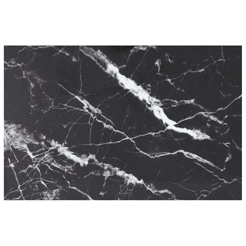 vidaXL Bordplate svart 100x62 cm 8 mm herdet glass med marmor design