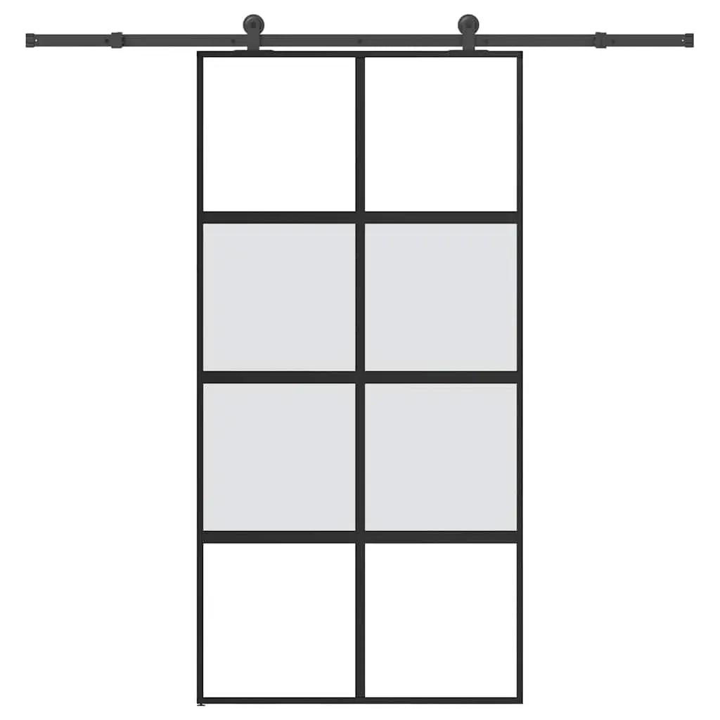 vidaXL Skyvedør med monteringssett 102,5x205 cm herdet glass&aluminium