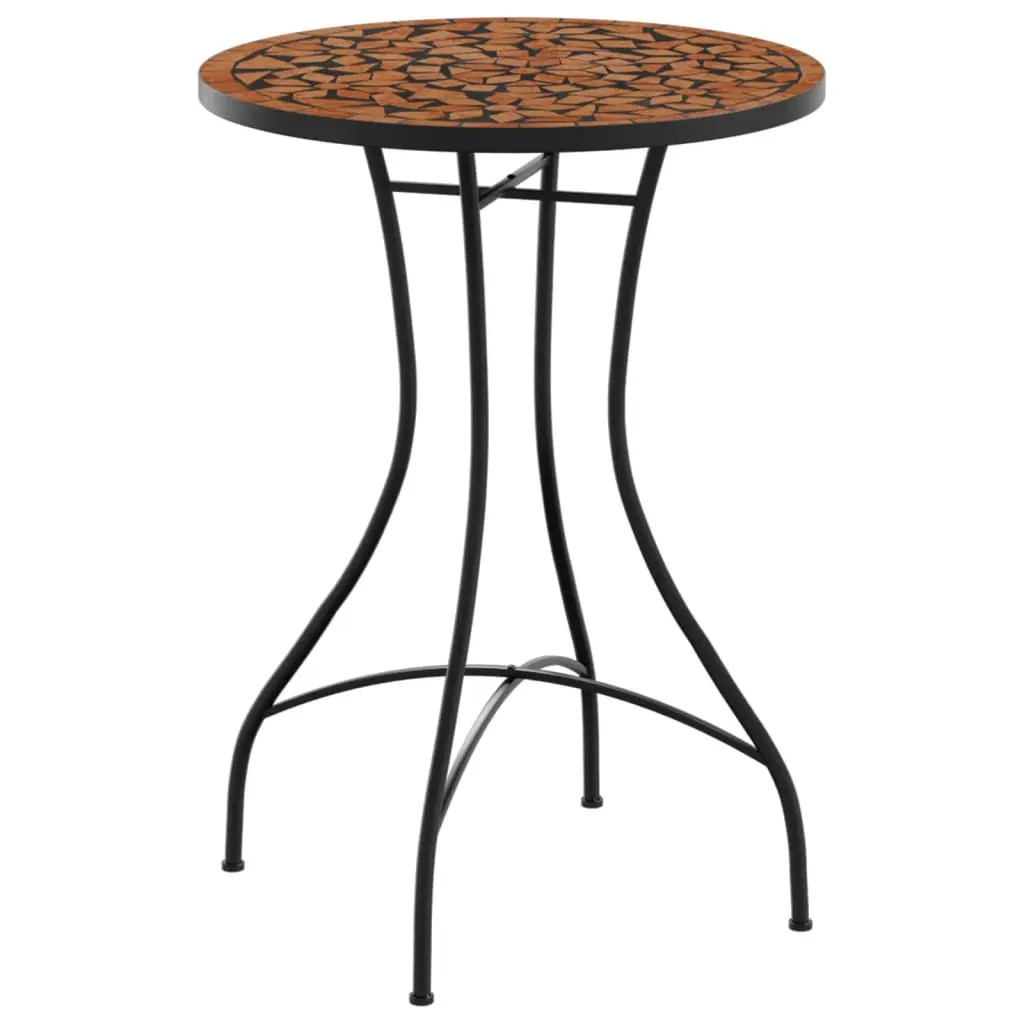 vidaXL Bistrobord med mosaikk terrakotta Ø50x70 cm keramikk