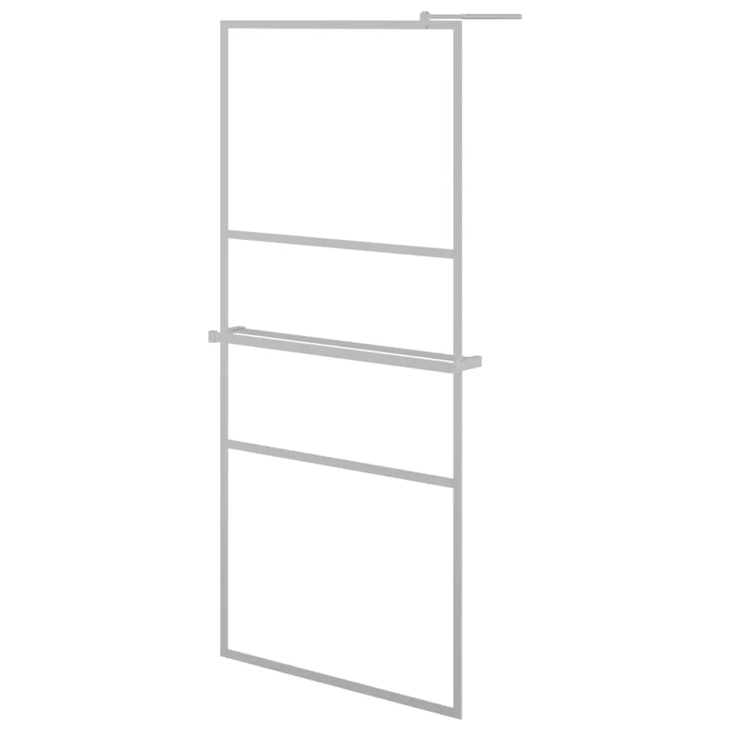 vidaXL Dusjvegg med hylle krom 90x195 cm ESG-glass og aluminium