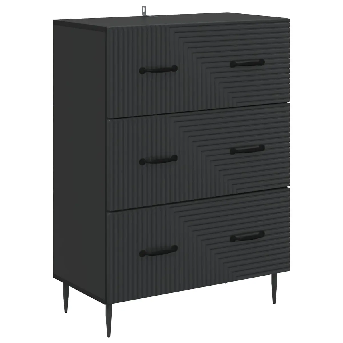 vidaXL Skuffeskap Svart 66 x 34,5 x 89,5 cm Konstruert tre
