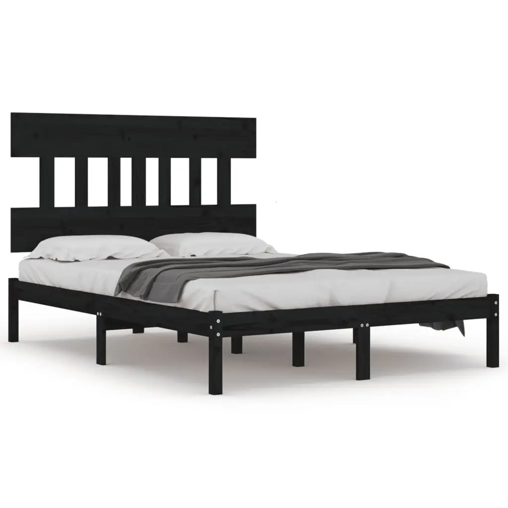 vidaXL Sengeramme svart heltre200x200 cm