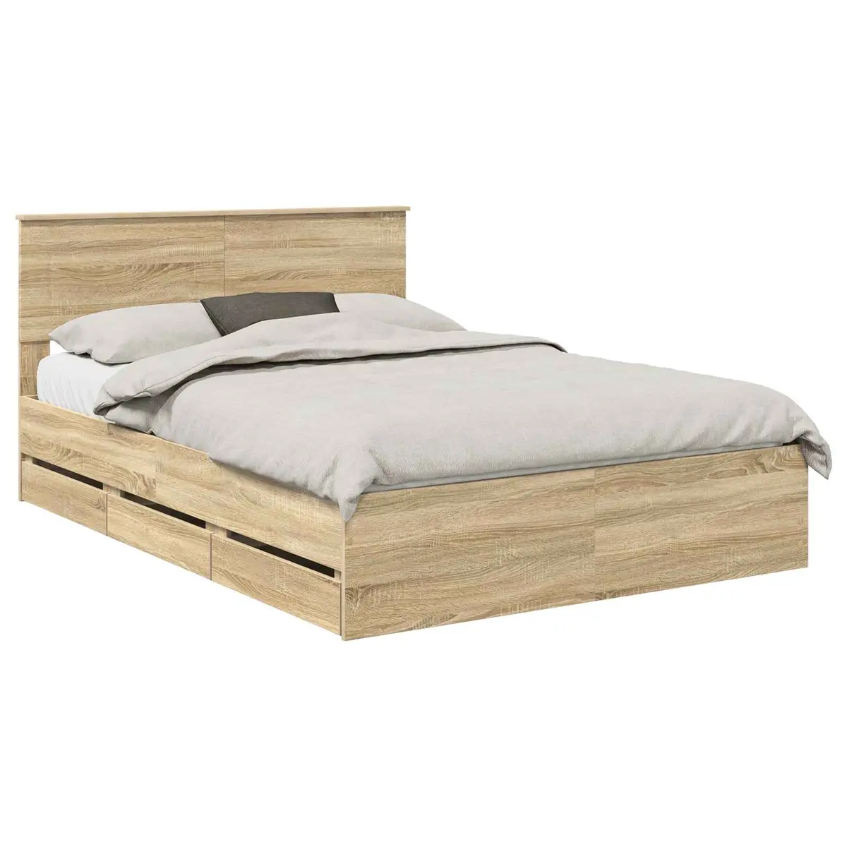 vidaXL Sengestamme med skuff Sonoma eik 140 x 200 cm Ingeniørtre