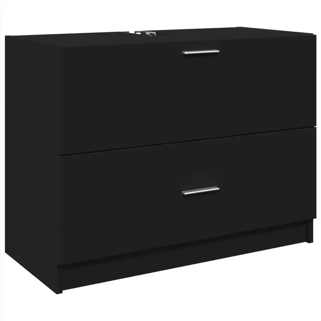 vidaXL Servantskap svart 78x37x59 cm konstruert tre
