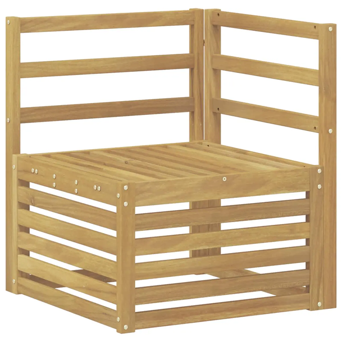 vidaXL Ute Hjørnesofa Solid akasietre Hvit 63 x 63 x 73 cm