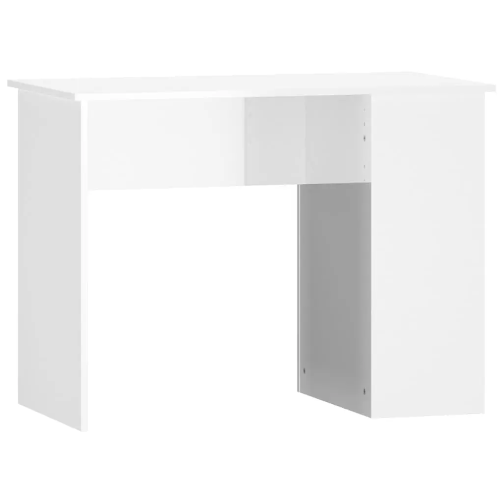 vidaXL Skrivebord høyglans hvit 100x55x75 cm konstruert tre