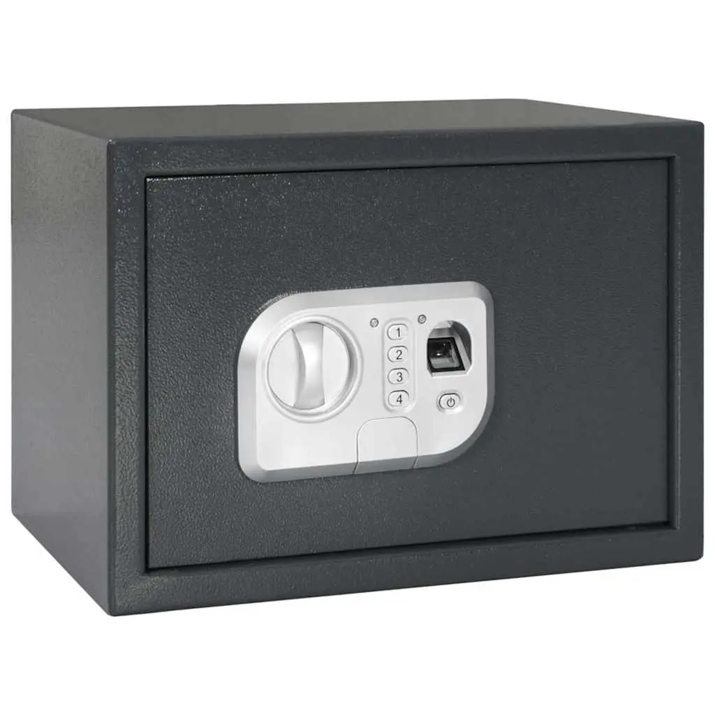 vidaXL Digital safe med lås Mørke grå 35 x 25 x 25 cm Stål