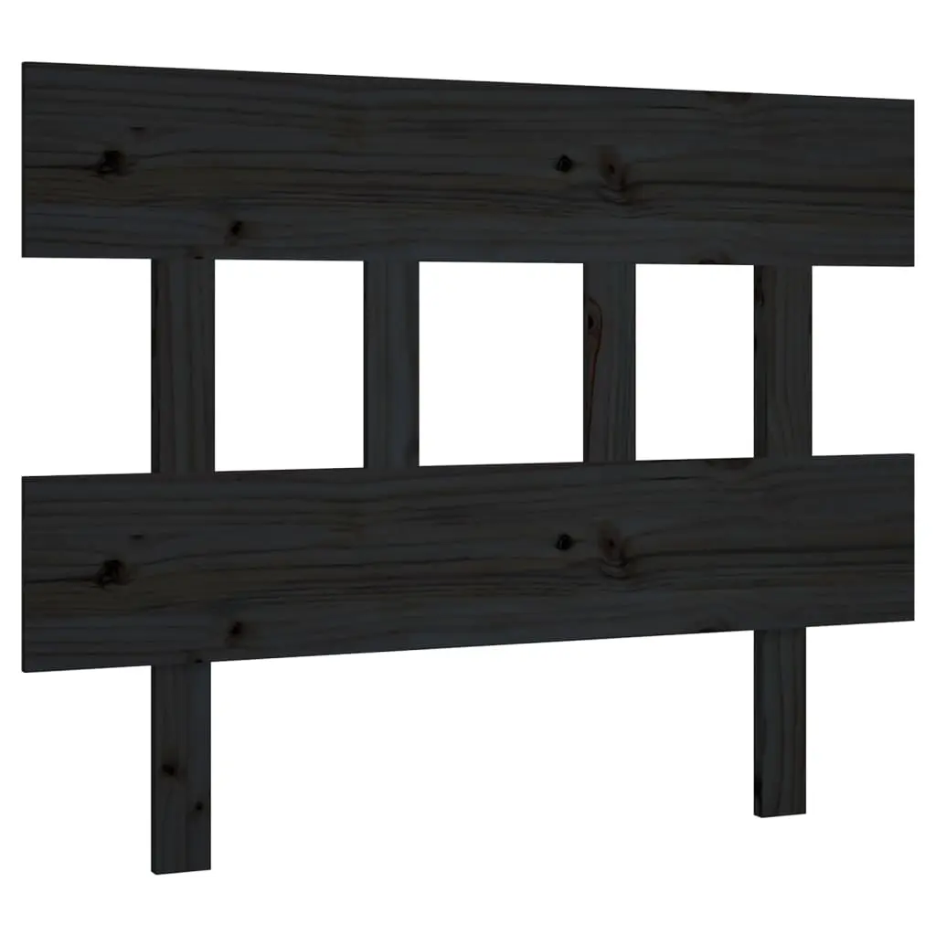 vidaXL Sengegavl svart 103,5x3x81 cm heltre furu