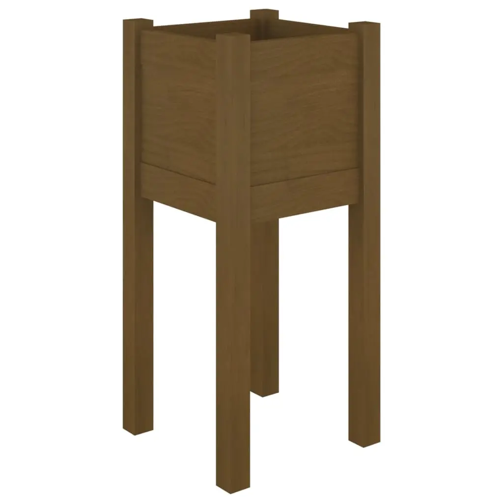 vidaXL Plantekasse honningbrun 31x31x70 cm heltre furu