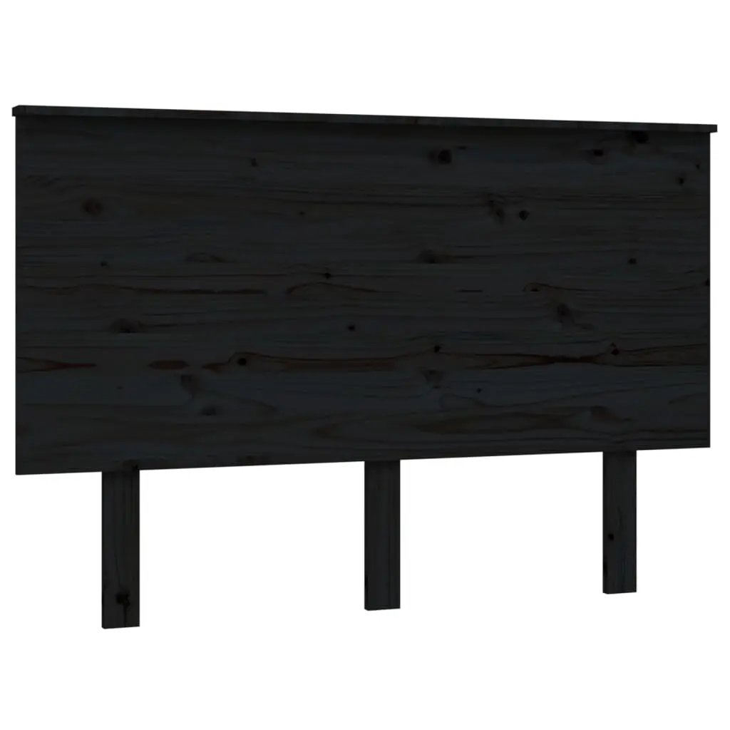 vidaXL Sengegavl svart 124x6x82,5 cm heltre furu