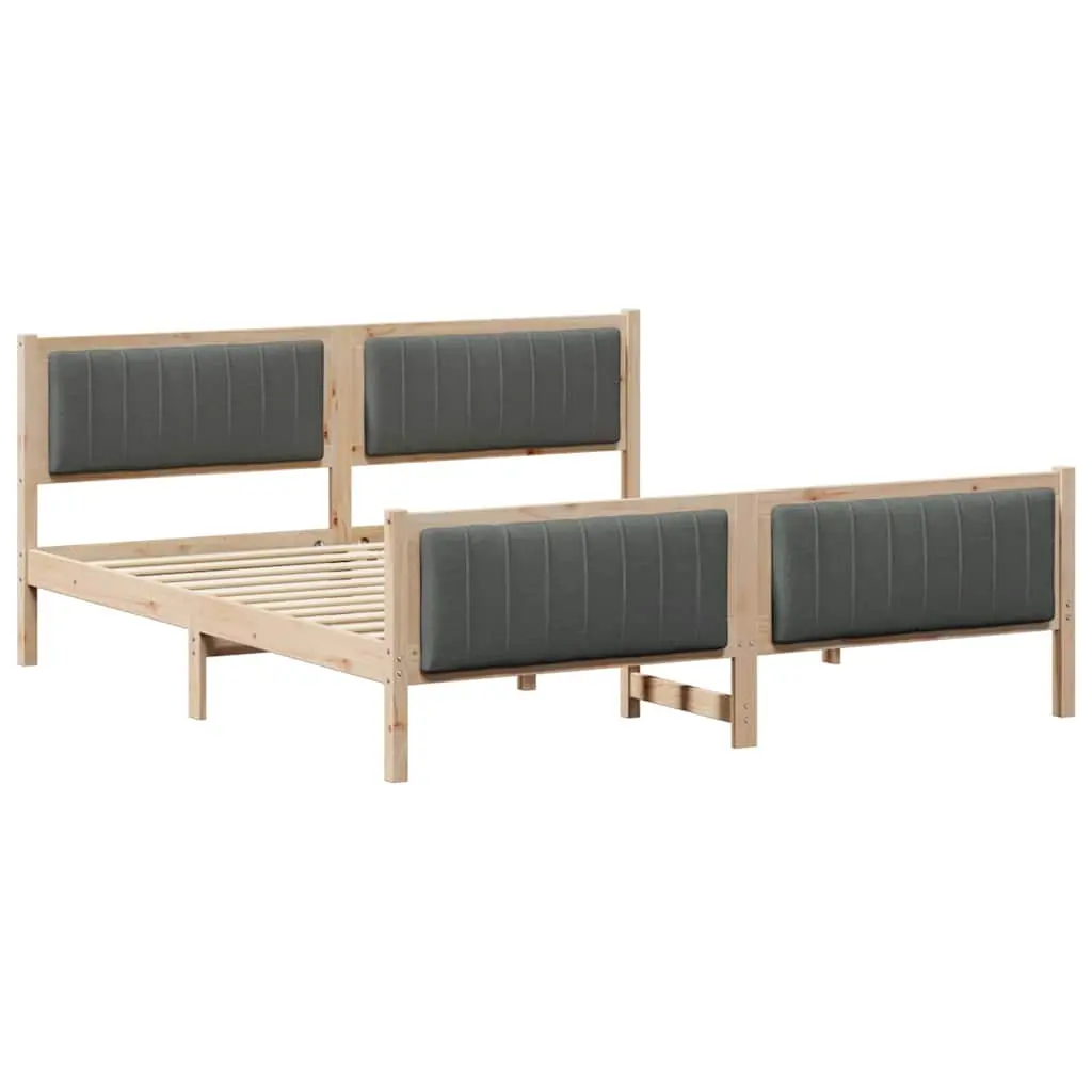 vidaXL Sengestamme brun og mørkegrå 180 x 200 cm Heltre furu