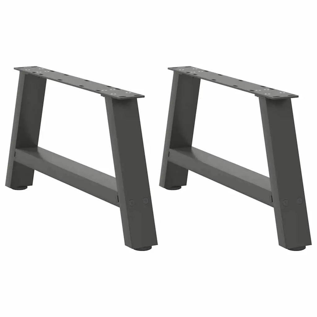vidaXL Salongbordben A-formet 2 stk antrasitt 60x(30-31) cm stål