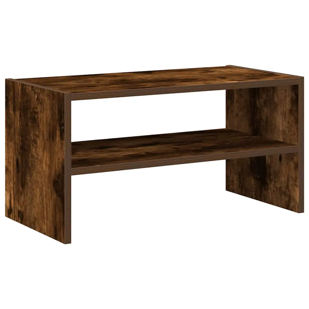 vidaXL Skostativ stablebar røkt eik 60x30x30,5 cm