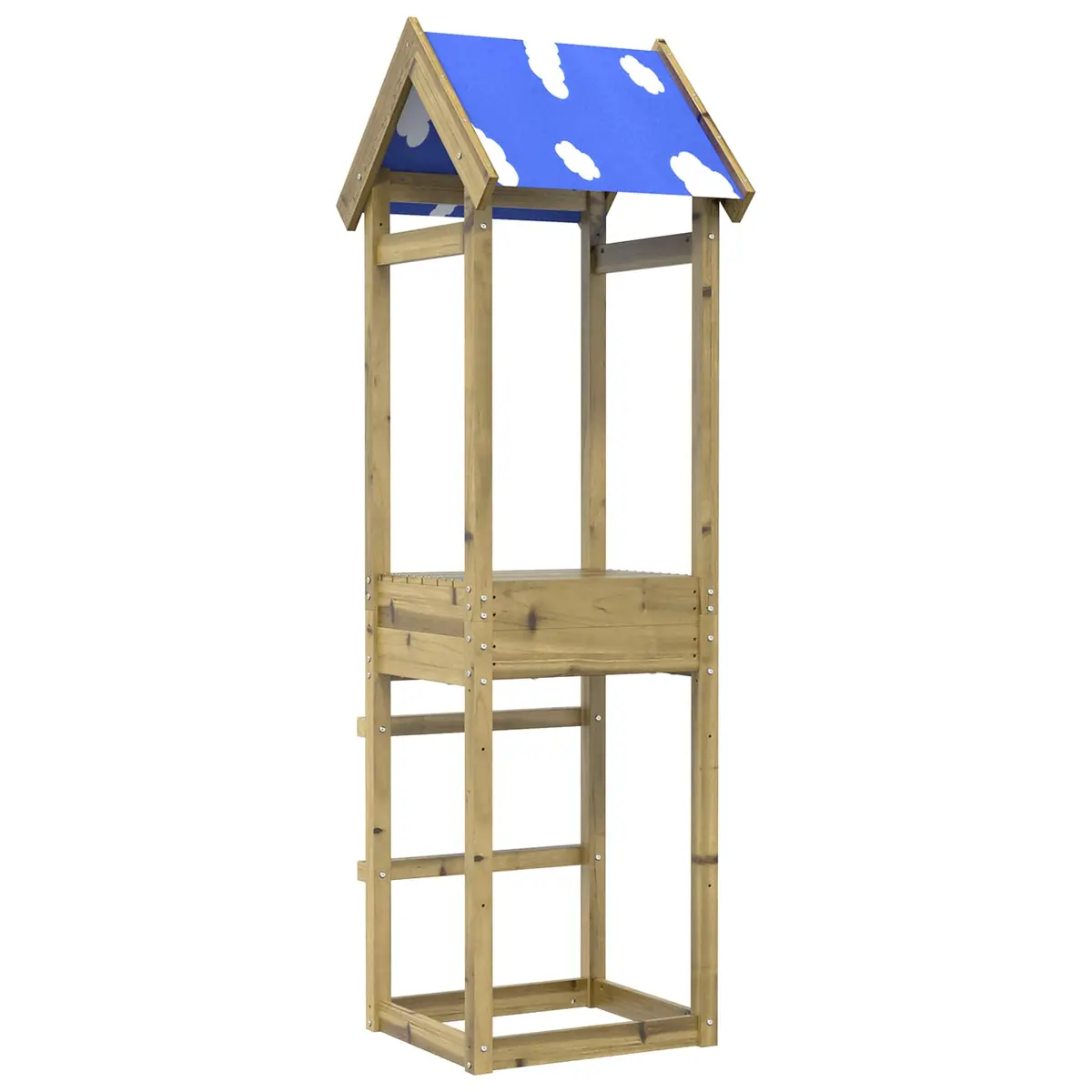 vidaXL Leketårn Brun 52,5 x 46,5 x 195 cm Massiv impregnert tre
